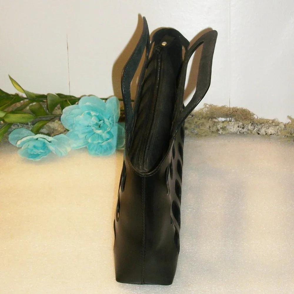 SOLD! Timmy Woods Beverly Hills Collection Black Clutch 14" x 6" Removable Liner - Picture 2 of 13